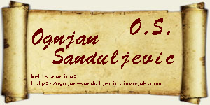 Ognjan Sanduljević vizit kartica